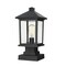 Z-Lite Portland 1 Light Outdoor Pier Mount Light, Black & Clear Beveled 531PHMS-SQPM-BK - alternate 1